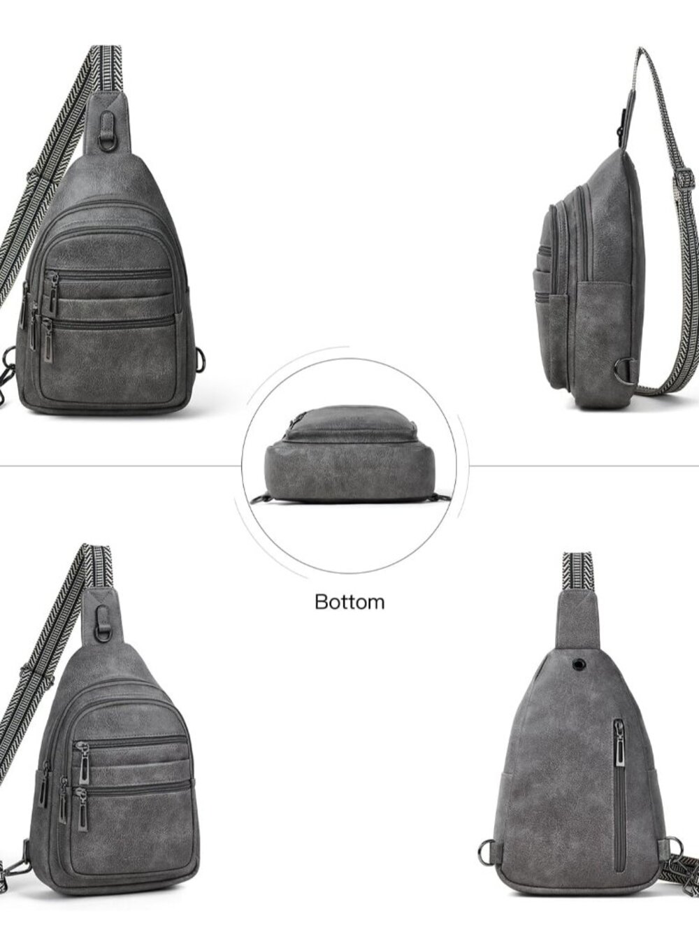Sling Bag for Women Crossbody Bags Sling Purse Cross Body Backpack Vegan Leather - Picture 5 of 9